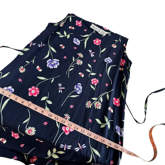 Kathie Lee Floral Sheath Dress Womens 10 Y2K Cottagecore Summer Maxi - Picture 9 of 10